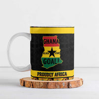 Personalized Afro Ghana Football Ceramic Mug Black Stars Never Fall - Kente Pattern - Wonder Print Shop