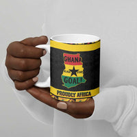 Personalized Afro Ghana Football Ceramic Mug Black Stars Never Fall - Kente Pattern - Wonder Print Shop