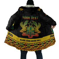 Personalized Afro Ghana Football Cloak Black Stars Never Fall - Kente Pattern - Wonder Print Shop