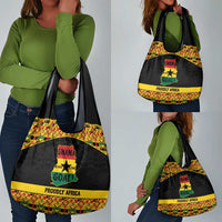Afro Ghana Football Grocery Bag Black Stars Never Fall - Kente Pattern - Wonder Print Shop