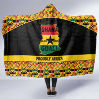 Afro Ghana Football Hooded Blanket Black Stars Never Fall - Kente Pattern - Wonder Print Shop