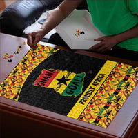 Afro Ghana Football Puzzle Black Stars Never Fall - Kente Pattern - Wonder Print Shop