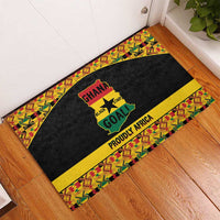 Afro Ghana Football Rubber Doormat Black Stars Never Fall - Kente Pattern - Wonder Print Shop