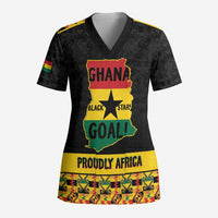 Personalized Afro Ghana Football Scrub Top Black Stars Never Fall - Kente Pattern - Wonder Print Shop