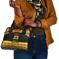 Afro Ghana Football Shoulder Handbag Black Stars Never Fall - Kente Pattern - Wonder Print Shop