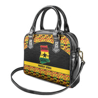 Afro Ghana Football Shoulder Handbag Black Stars Never Fall - Kente Pattern - Wonder Print Shop