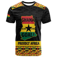 Personalized Afro Ghana Football T shirt Black Stars Never Fall - Kente Pattern LT15