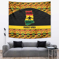 Afro Ghana Football Tapestry Black Stars Never Fall - Kente Pattern - Wonder Print Shop
