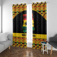 Afro Ghana Football Window Curtain Black Stars Never Fall - Kente Pattern - Wonder Print Shop