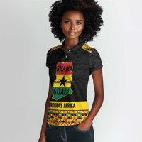 Personalized Afro Ghana Football Women Polo Shirt Black Stars Never Fall - Kente Pattern LT15