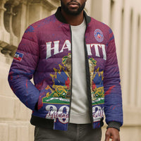 Personalized Afro-Haiti Football Bomber Puffer Jacket 2026 Nou Retounen Anko - Wonder Print Shop
