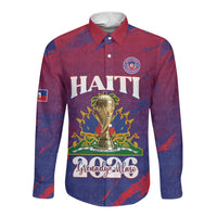 Personalized Afro-Haiti Football Long Sleeve Button Shirt 2026 Nou Retounen Anko - Wonder Print Shop