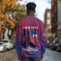 Personalized Afro-Haiti Football Long Sleeve Shirt 2026 Nou Retounen Anko - Wonder Print Shop