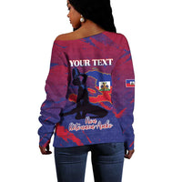 Personalized Afro-Haiti Football Off Shoulder Sweater 2026 Nou Retounen Anko - Wonder Print Shop