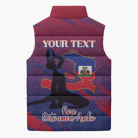 Personalized Afro-Haiti Football Sleeveless Puffer Jacket 2026 Nou Retounen Anko - Wonder Print Shop