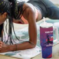Personalized Afro-Haiti Football Tumbler With Handle 2026 Nou Retounen Anko - Wonder Print Shop