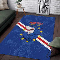 Custom Cape Verde Football Area Rug Go Blue Sharks