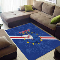 Custom Cape Verde Football Area Rug Go Blue Sharks