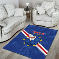 Custom Cape Verde Football Area Rug Go Blue Sharks