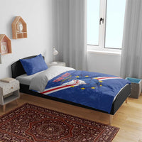 Custom Cape Verde Football Bedding Set Go Blue Sharks