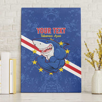 Custom Cape Verde Football Canvas Wall Art Go Blue Sharks