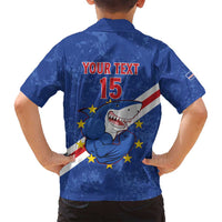 Custom Cape Verde Football Family Matching Long Sleeve Bodycon Dress and Hawaiian Shirt Go Blue Sharks