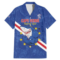 Custom Cape Verde Football Family Matching Mermaid Dress and Hawaiian Shirt Go Blue Sharks