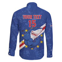 Custom Cape Verde Football Family Matching Mermaid Dress and Hawaiian Shirt Go Blue Sharks