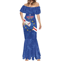 Custom Cape Verde Football Mermaid Dress Go Blue Sharks