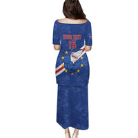 Custom Cape Verde Football Puletasi Go Blue Sharks