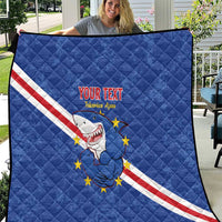 Custom Cape Verde Football Quilt Go Blue Sharks