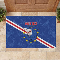 Custom Cape Verde Football Rubber Doormat Go Blue Sharks