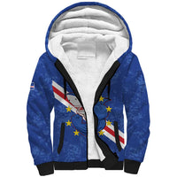 Custom Cape Verde Football Sherpa Hoodie Go Blue Sharks