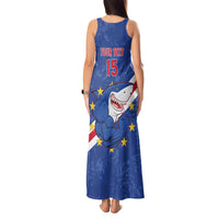 Custom Cape Verde Football Tank Maxi Dress Go Blue Sharks
