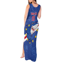 Custom Cape Verde Football Tank Maxi Dress Go Blue Sharks