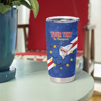 Custom Cape Verde Football Tumbler Cup Go Blue Sharks