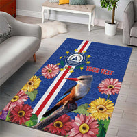 Personalised Cape Verde Area Rug Grey-Headed Kingfisher Mix Gerbera Daisy