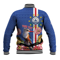 Personalised Cape Verde Baseball Jacket Grey-Headed Kingfisher Mix Gerbera Daisy