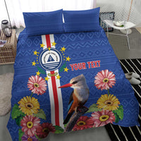 Personalised Cape Verde Bedding Set Grey-Headed Kingfisher Mix Gerbera Daisy