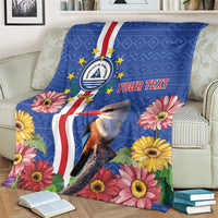 Personalised Cape Verde Blanket Grey-Headed Kingfisher Mix Gerbera Daisy