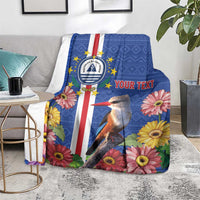 Personalised Cape Verde Blanket Grey-Headed Kingfisher Mix Gerbera Daisy