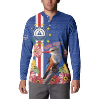 Personalised Cape Verde Button Sweatshirt Grey-Headed Kingfisher Mix Gerbera Daisy