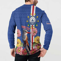Personalised Cape Verde Button Sweatshirt Grey-Headed Kingfisher Mix Gerbera Daisy