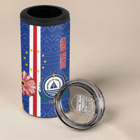 Personalised Cape Verde 4 in 1 Can Cooler Tumbler Grey-Headed Kingfisher Mix Gerbera Daisy
