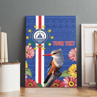 Personalised Cape Verde Canvas Wall Art Grey-Headed Kingfisher Mix Gerbera Daisy