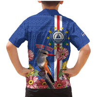 Personalised Cape Verde Family Matching Mermaid Dress and Hawaiian Shirt Grey-Headed Kingfisher Mix Gerbera Daisy