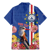 Personalised Cape Verde Family Matching Mermaid Dress and Hawaiian Shirt Grey-Headed Kingfisher Mix Gerbera Daisy