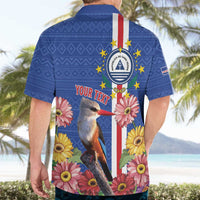 Personalised Cape Verde Hawaiian Shirt Grey-Headed Kingfisher Mix Gerbera Daisy