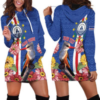 Personalised Cape Verde Hoodie Dress Grey-Headed Kingfisher Mix Gerbera Daisy