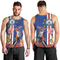 Personalised Cape Verde Men Tank Top Grey-Headed Kingfisher Mix Gerbera Daisy